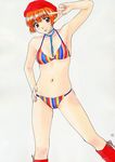  1girl bikini hat highres mizugi polorinken red_hair solo swimsuit 