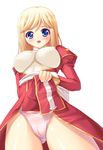  blonde_hair blue_eyes cameltoe dress dress_lift fujirin high_priest long_hair panties ragnarok_online solo underwear 