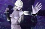  3d absurdres artist_request breasts copyright_request elf highres large_breasts nipples pointy_ears silver_hair solo 