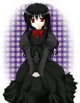  altrouge_brunestud artist_request bangs black_hair lowres red_eyes solo tsukihime 
