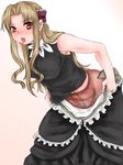  blonde_hair blush coyote_ragtime_show january_(coyote_ragtime_show) long_hair maid pantyhose red_eyes scharfschutze solo undressing 