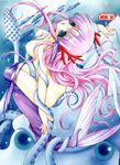  absurdres green_eyes highres mermaid monster_girl pink_hair ramiya_ryo ramiya_ryou squid tentacle 