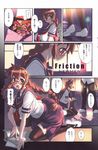  blush breasts comic glasses highres huge_breasts newmen open_mouth original school_uniform skirt thighhighs translation_request zettai_ryouiki 