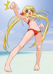  26_(sister_freedom) bare_arms bikini copyright_request flat_chest solo swimsuit twintails 