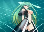  artist_request blue_eyes breasts chiivistan covered_nipples green_hair highres large_breasts long_hair os-tan see-through solo thighhighs vista-tan 