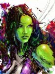  1girl green_eyes green_hair green_skin marvel she-hulk 