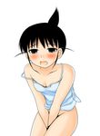  artist_request blush camisole genshiken no_panties ogiue_chika simple_background solo topknot underwear white_background 