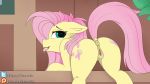  butt equid equine female fluttershy_(mlp) friendship_is_magic hair hi_res horse kosame looking_at_viewer mammal my_little_pony pink_hair pussy pussy_juice 