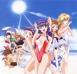  beach everyone fressange_ines hoshino_ruri kidou_senkan_nadesico martian_successor_nadesico minato_haruka misumaru_yurika subaru_ryoko swimsuit 