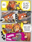  bdsm bondage bound canid canine clothed clothing comic dialogue disney fox gag mammal muzzle_(object) muzzled nick_wilde submissive_male tape zootopia 
