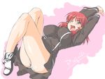  breasts covered_nipples green_eyes large_breasts panties quiz_magic_academy red_hair ruquia short_hair solo underwear 