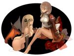  barefoot blonde_hair brown_hair demon_girl feet high_priest horns legs multiple_girls n.a. nude pointy_ears ragnarok_online sitting succubus_(ragnarok_online) wings 