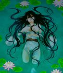 afloat bad_id bad_pixiv_id betobeto black_hair copyright_request lily_pad long_hair solo very_long_hair water wet wet_clothes 