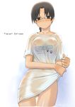  bangs braid breasts covered_nipples glasses hoshina_tomoko medium_breasts see-through solo thighs to_heart tsuina wet 