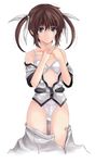  bra brown_hair kurokoeda lingerie lyrical_nanoha mahou_shoujo_lyrical_nanoha panties purple_eyes solo takamachi_nanoha twintails underwear 