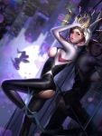  ass bodysuit breasts liang_xing marvel nipples spider-gwen torn_clothes 