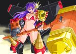  asamiya_athena bikini boots cameltoe dual_beat erect_nipples gaogaigar goldion_hammer hammer huge_weapon king_of_fighters long_hair mecha_musume open_mouth oversized_object parody purple_eyes purple_hair snk solo swimsuit weapon yuusha_ou_gaogaigar yuusha_series 