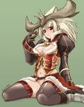  breasts christmas cleavage large_breasts monster_hunter no_panties solo thighhighs thomasz uniform 