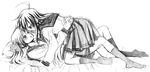  greyscale hiiragi_kagami izumi_konata kochoko lucky_star monochrome multiple_girls ryouou_school_uniform school_uniform serafuku sketch yuri 