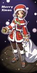  capelet christmas final_fantasy final_fantasy_xi gift hat hume katy_(artist) pantyhose red_capelet santa_costume santa_hat solo 
