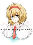  alice_margatroid araki blonde_hair blue_eyes hairband necktie short_hair solo touhou 