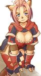  animal_ears bent_over breasts cleavage final_fantasy final_fantasy_xi katy_(artist) large_breasts mithra nanaa_mihgo solo 