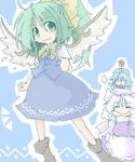 3girls bad_id bad_pixiv_id boots cirno daiyousei green_hair letty_whiterock multiple_girls touhou wings 