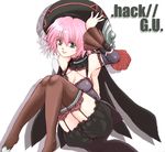  .hack//g.u. 1girl bad_id bad_pixiv_id bloomers kannagi_kaname pink_hair shino_(.hack//) short_hair solo thighhighs underwear 