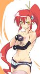  breasts cleavage large_breasts long_hair ponytail red_hair solo soyoking tengen_toppa_gurren_lagann thighhighs topless yoko_littner 