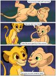  anus balls clitoris comic cub disney duo erection felid female feral fur grass hi_res humanoid_penis lion male male/female mammal nala pantherine penis pussy simba simple_background smile spreading text the_lion_king whiskers whoreomatic young 