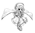  cape caro_ru_lushe greyscale kerykeion lyrical_nanoha mahou_shoujo_lyrical_nanoha_strikers monochrome sketch solo yuuka_(o.t.kingdom) 