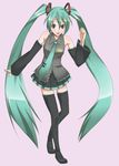  aqua_hair bad_id bad_pixiv_id hatsune_miku long_hair solo thighhighs tsurugi_(artist) twintails very_long_hair vocaloid 