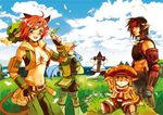  2girls androgynous bard_(final_fantasy) elf elvaan feathers final_fantasy final_fantasy_xi galka hume macchatei_koeda mithra multiple_boys multiple_girls pointy_ears summoner_(final_fantasy) tarutaru thief_(final_fantasy) warrior_(final_fantasy) 