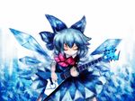  1girl amii bad_id bad_pixiv_id bow cirno guitar instrument solo touhou 