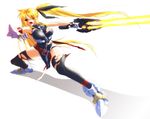 bardiche blonde_hair blood breasts energy_sword fate_testarossa large_breasts long_hair lyrical_nanoha mahou_shoujo_lyrical_nanoha_strikers nekomamire solo sword thighhighs thighs torn_clothes weapon 