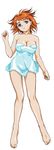  absurdres barefoot breasts cleavage highres hisayuki_hirokazu impossible_towel large_breasts lying my-hime naked_towel solo tokiha_mai towel wide_hips 