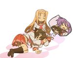  bad_id bad_pixiv_id fang hiiragi_kagami itsukia kusakabe_misao lap_pillow lucky_star midriff minegishi_ayano multiple_girls ryouou_school_uniform school_uniform serafuku sleeping 