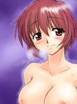  breasts cleavage large_breasts nanamo_(002a) nanase_yuu red_eyes red_hair sentimental_graffiti solo 