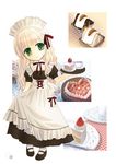  cake food green_eyes maid shima_yukiwa sweets 