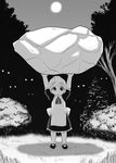  1girl android asahimaru female flandre forest gynoid kaibutsu_oujo maid monochrome nature outdoors sky solo 