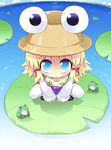  frog hat lily_pad moriya_suwako petenshi_(dr._vermilion) solo touhou 