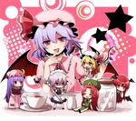  6+girls :&lt; :d :o =_= annoyed apron bangs bat_wings beret blonde_hair blue_dress blue_hair blunt_bangs blush blush_stickers bow braid chibi china_dress chinese_clothes creamer_(vessel) crescent cup dress dress_shirt eyelashes fingernails flandre_scarlet floating green_dress hair_bow hand_to_own_mouth hat hat_bow head_wings hime_cut hong_meiling izayoi_sakuya jar knife knifed koakuma long_fingernails long_hair long_sleeves maid maid_headdress minigirl multiple_girls nail_polish necktie one_side_up open_mouth patchouli_knowledge purple_dress purple_eyes purple_hair red_eyes red_hair red_nails remilia_scarlet saucer shaded_face shirt short_hair short_sleeves side_braid side_slit sidelocks silver_hair sleeping smile spoon star striped striped_dress sugar_cube teacup touhou twin_braids vertical_stripes very_long_hair vest waist_apron white_shirt wings 