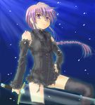  androgynous angelous_lazward braid lowres male_focus oekaki original purple_hair solo sword thighhighs weapon yagisaka_seto 