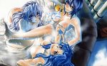  artist_request bath blue_hair censored chidori_kaname convenient_censoring full_metal_panic! looking_up melissa_mao multiple_girls nude rubber_duck steam steam_censor teletha_testarossa wallpaper water water_gun wet 