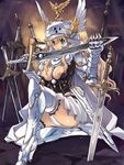  armor armored_dress breasts cleavage large_breasts matsumoto_noriyuki nipples original panties pantyshot solo sword thighhighs underwear valkyrie weapon 