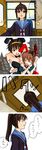  2boys 4koma animal_ears asahina_mitsuru bad_id bad_pixiv_id bunny_boy bunny_ears bunnysuit comic crossdressing genderswap genderswap_(ftm) genderswap_(mtf) kita_high_school_uniform kyonko multiple_boys school_uniform shinta_(paruko) surprised suzumiya_haruhi_no_yuuutsu suzumiya_haruhiko translated 