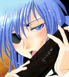 blue_hair censored eyepatch fangs follower_(yagisaka_seto) lowres male_focus multiple_boys oekaki original penis yagisaka_seto yaoi 