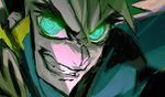  al_bhed_eyes artist_request glowing glowing_eyes green_eyes grin kittan male_focus smile solo spiral_power tengen_toppa_gurren_lagann 