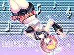  bad_id bad_pixiv_id banned_artist belt blue_eyes buckle character_name detached_sleeves eighth_note harano kagamine_rin looking_at_viewer midriff musical_note navel neckerchief sailor_collar school_uniform serafuku short_hair short_shorts short_sleeves shorts solo staff_(music) stomach treble_clef upside-down vocaloid 