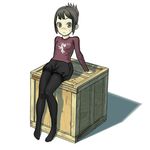  arata_yokoyama black_hair box commentary_request crate feet half-life half-life_2 on_box original pantyhose sitting sitting_on_box solo tareme 